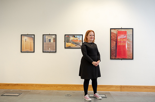 Steph Robson at her photography exhibition ‘You’re Just Little’